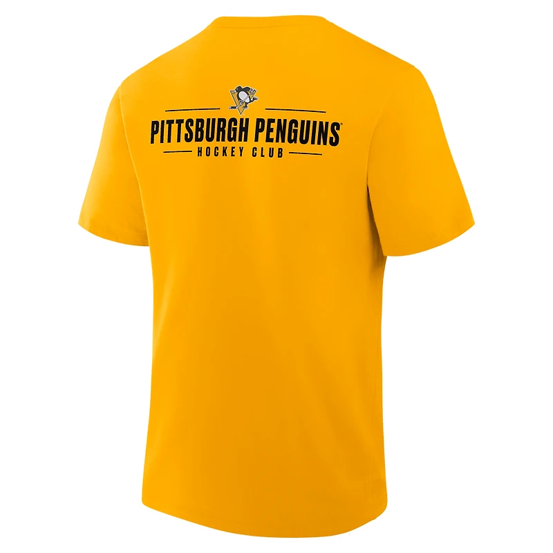 Men's Fanatics Gold Pittsburgh Penguins Crash The Net Legacy T-Shirt