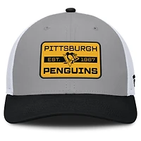 Men's Fanatics Gray/Black Pittsburgh Penguins Fundamental Adapt Trucker Adjustable Hat