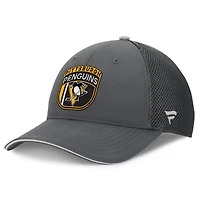 Casquette ajustable authentique Pro Home Ice Trucker des Penguins de Pittsburgh pour hommes Fanatics Grey