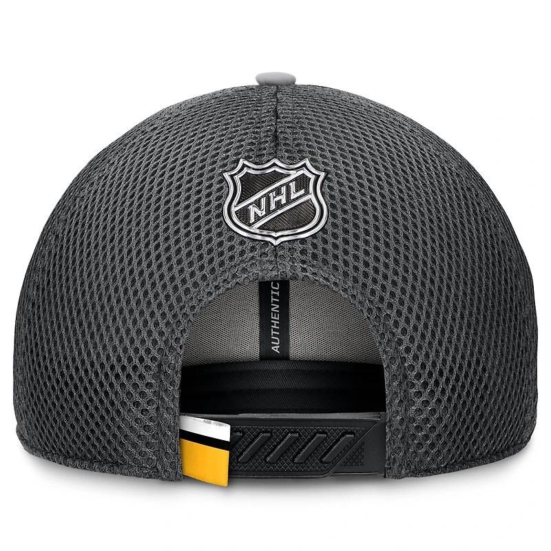 Casquette ajustable authentique Pro Home Ice Trucker des Penguins de Pittsburgh pour hommes Fanatics Grey