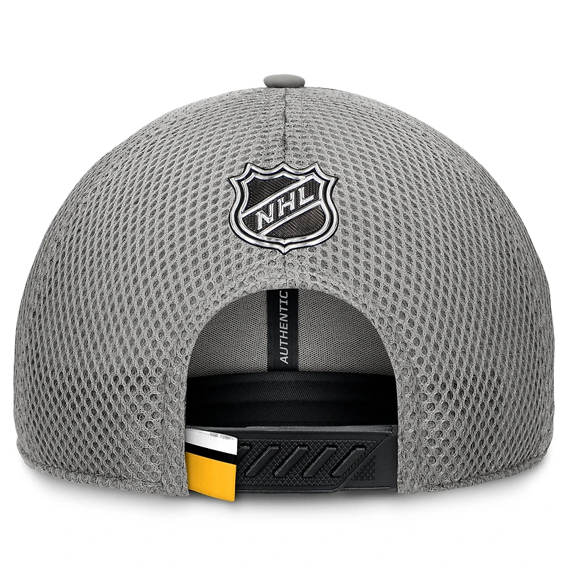 Casquette ajustable authentique Pro Home Ice Trucker des Penguins de Pittsburgh pour hommes Fanatics Grey