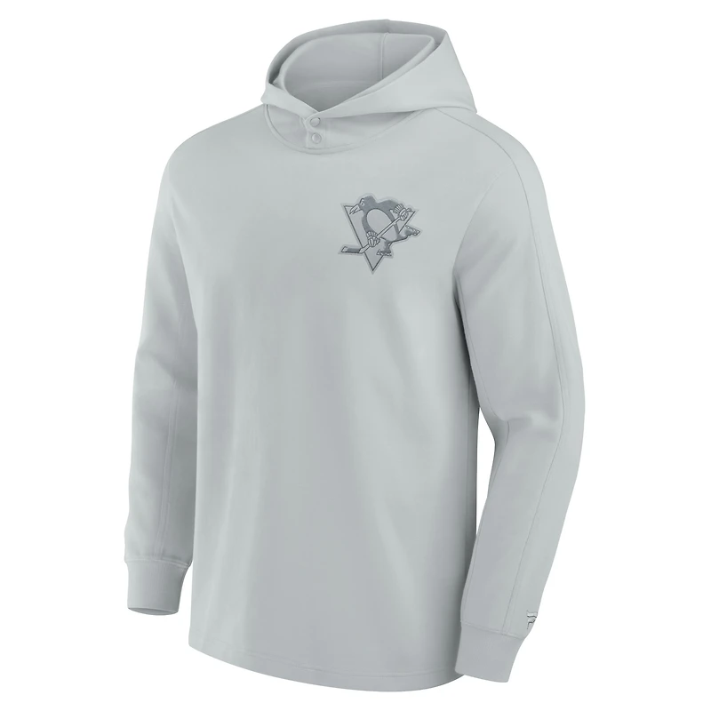 Men's Fanatics Gray Pittsburgh Penguins Elements Lightweight Tri-Blend Fleece Hoodie
