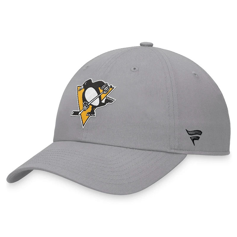 Casquette ajustable pour hommes Fanatics gris Pittsburgh Penguins Extra Time