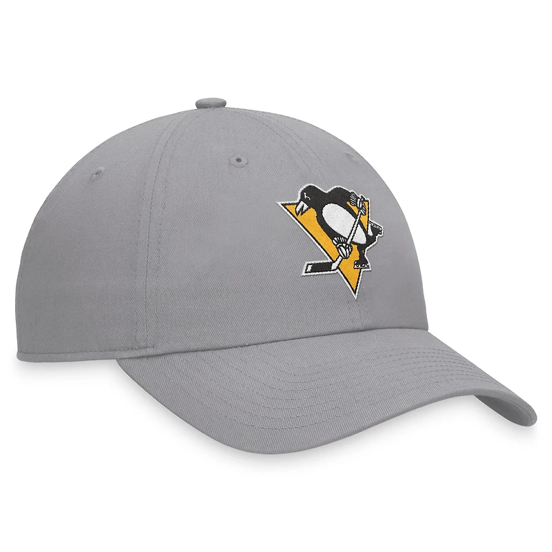 Casquette ajustable pour hommes Fanatics gris Pittsburgh Penguins Extra Time