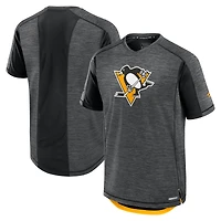 Men's Fanatics Heather Charcoal Pittsburgh Penguins Authentic Pro Rink Performance T-Shirt