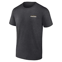 Men's Fanatics Heather Charcoal Pittsburgh Penguins Backbone T-Shirt