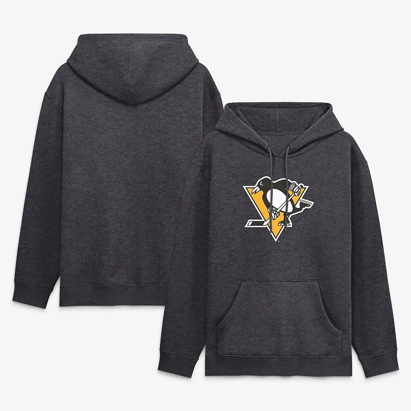 Men's Fanatics Heather Charcoal Pittsburgh Penguins Essential Hoodie