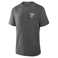 T-shirt tri-blend Fan Lanes des Penguins de Pittsburgh pour hommes, couleur anthracite chiné