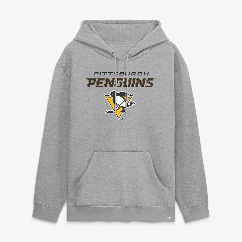 Sweat à capuche polaire domicile Pittsburgh Penguins gris chiné pour homme (Fanatics)