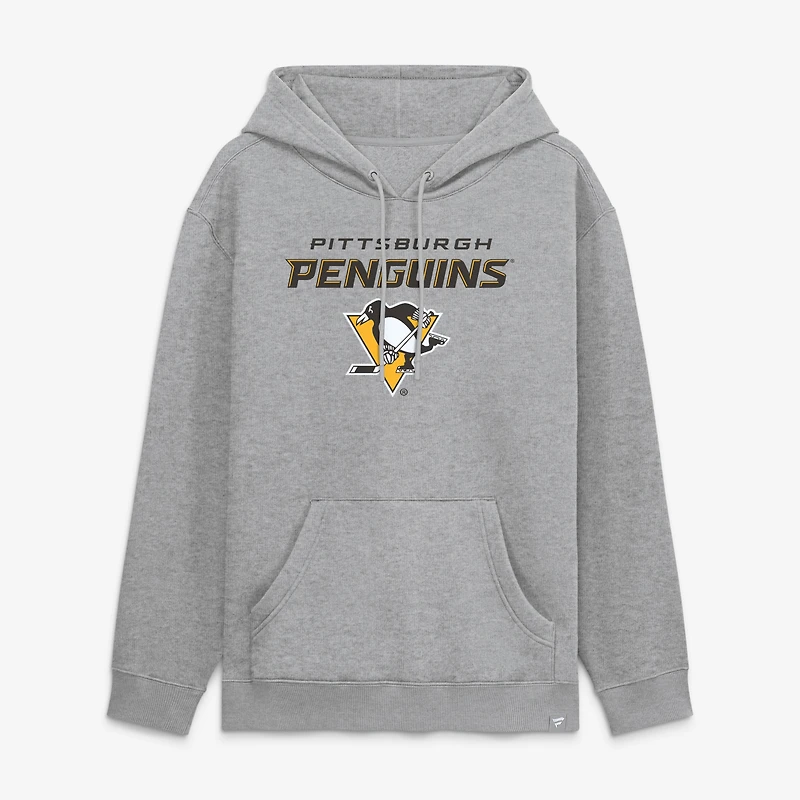 Sweat à capuche polaire domicile Pittsburgh Penguins gris chiné pour homme (Fanatics)