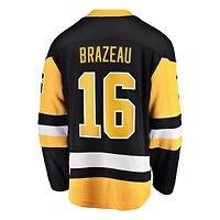Maillot Justin Brazeau noir des Penguins de Pittsburgh pour hommes Fanatics