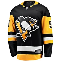 Maillot d'évasion à domicile Fanatics Kris Letang pour hommes, noir, Pittsburgh Penguins