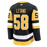 Maillot Premium à domicile noir des Penguins de Pittsburgh Fanatics Kris Letang pour hommes