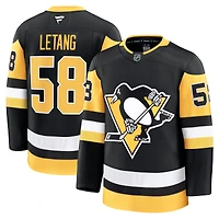 Maillot Premium à domicile noir des Penguins de Pittsburgh Fanatics Kris Letang pour hommes
