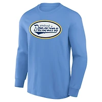 T-shirt à manches longues bleu clair Fanatics pour hommes, style rétro des Penguins de Pittsburgh