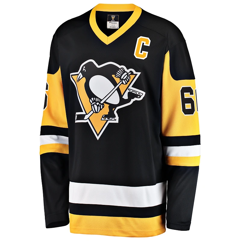 Fanatics pour hommes Mario Lemieux Noir Pittsburgh Penguins Premier Breakaway Maillot de joueur retraité