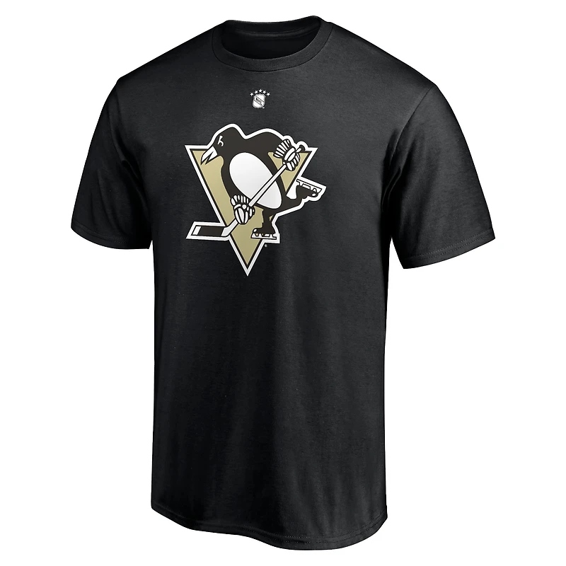 Fanatics Branded Ryan Whitney Black Pittsburgh Penguins Authentic Stack Retired Player Surnom et numéro T-shirt