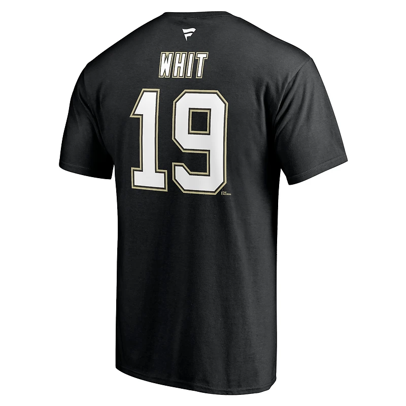 Fanatics Branded Ryan Whitney Black Pittsburgh Penguins Authentic Stack Retired Player Surnom et numéro T-shirt