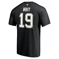 Fanatics Branded Ryan Whitney Black Pittsburgh Penguins Authentic Stack Retired Player Surnom et numéro T-shirt