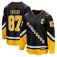 Maillot de joueur alternatif Premier Breakaway des Penguins Pittsburgh 2021/22 Sidney Crosby pour hommes Fanatics Black