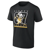 Men's Fanatics Sidney Crosby Black Pittsburgh Penguins Authentic Stack Name & Number T-Shirt