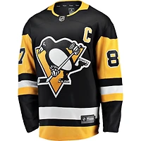Men's Fanatics Sidney Crosby Black Pittsburgh Penguins Captain Patch Home Breakaway Jersey