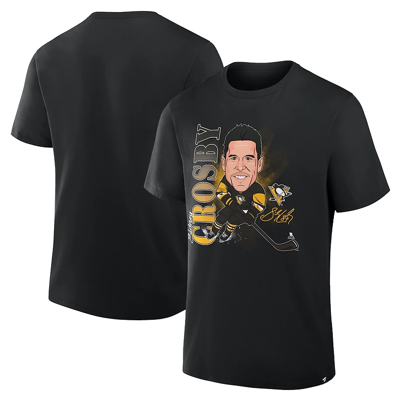 Men's Fanatics Sidney Crosby Black Pittsburgh Penguins Caricature Player T-Shirt
