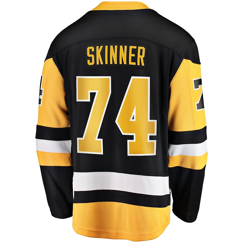 Men's Fanatics Stuart Skinner Black Pittsburgh Penguins Home Breakaway Jersey