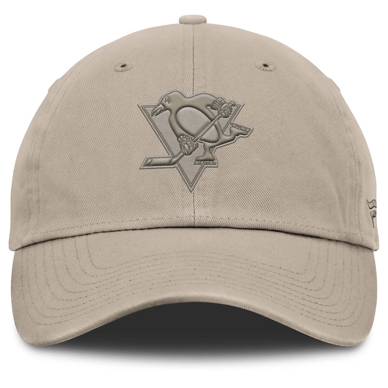 Men's Fanatics Tan Pittsburgh Penguins Authentic Pro Road Adjustable Hat