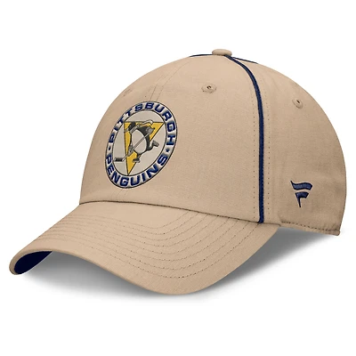 Men's Fanatics Tan Pittsburgh Penguins Heritage Setoff Adjustable Hat