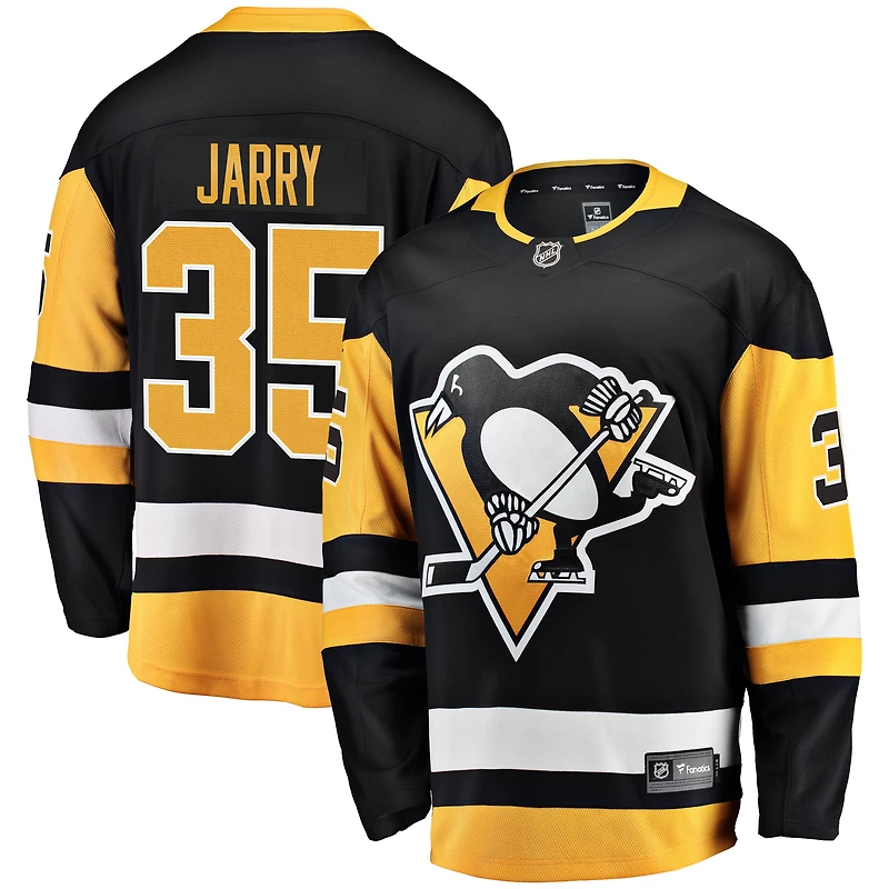 Fanatics pour hommes Tristan Jarry noir Pittsburgh Penguins Home Breakaway Player Maillot