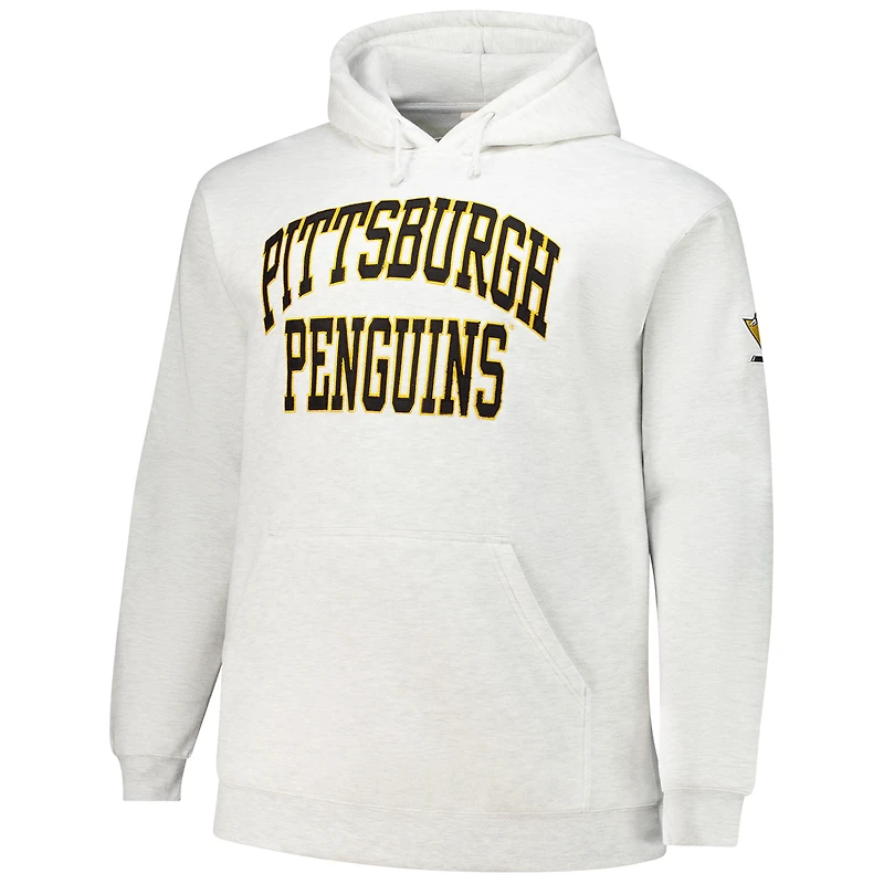 Sweat à capuche en polaire blanc Fanatics Pittsburgh Penguins pour hommes, grande taille