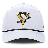 Casquette ajustable en forme de A pour homme, motif corde blanche des Penguins de Pittsburgh, Fanatics