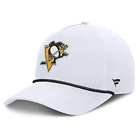 Casquette ajustable en forme de A pour homme, motif corde blanche des Penguins de Pittsburgh, Fanatics