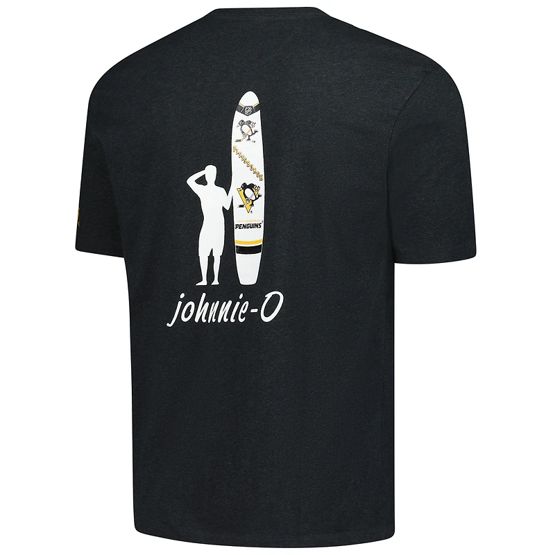 T-shirt johnnie-O pour homme, motif anthracite, chiné des Penguins de Pittsburgh