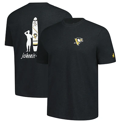 T-shirt johnnie-O pour homme, motif anthracite, chiné des Penguins de Pittsburgh