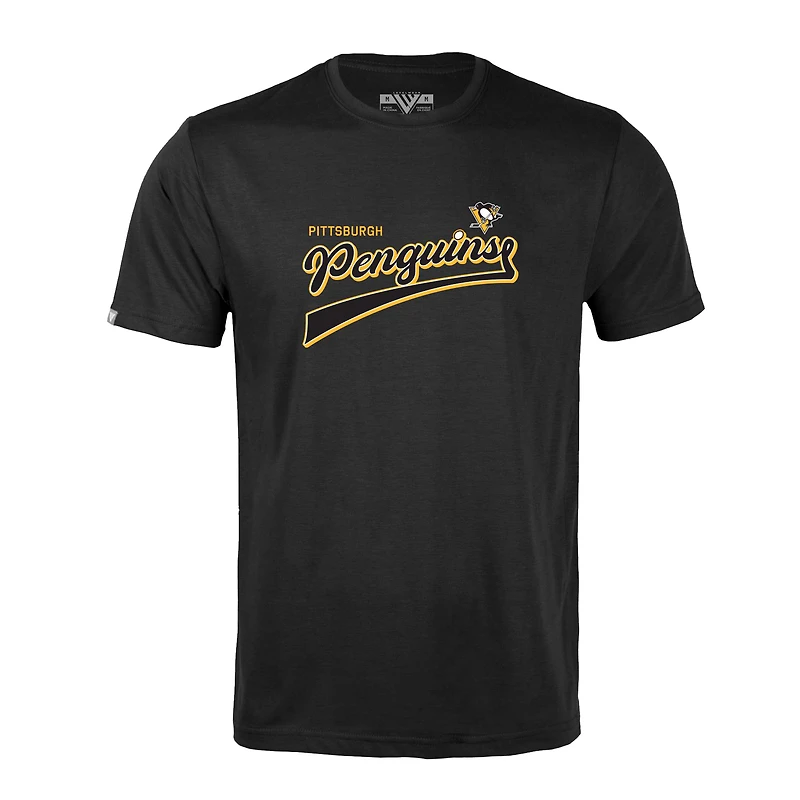 T-shirt rétro Richmond Team 2.0 pour homme Levelwear noir des Penguins de Pittsburgh