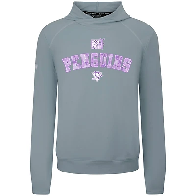 Men's Levelwear  Gray Pittsburgh Penguins Hockey Fights Cancer Mandate Tri-Blend Hoodie