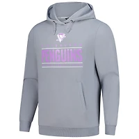 Sweat à capuche gris Levelwear pour homme, motif Penguins de Pittsburgh, « Hockey Fights Cancer » Pulsar Off Season Tri-Blend