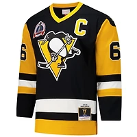 Maillot de jeu puissance Mario Lemieux noir pour homme des Penguins Pittsburgh