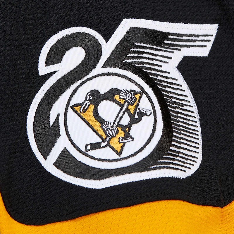 Maillot de jeu puissance Mario Lemieux noir pour homme des Penguins Pittsburgh
