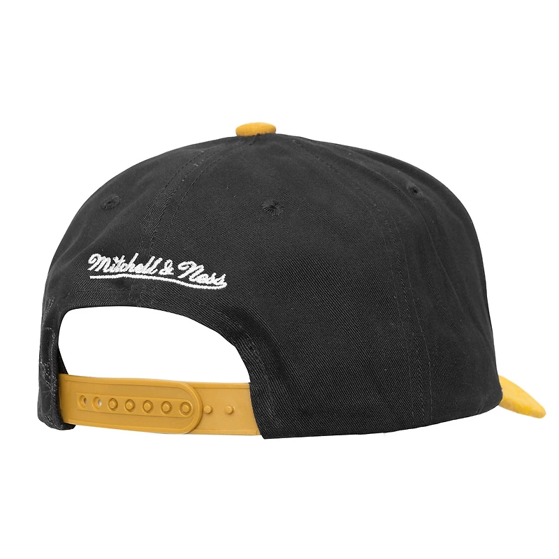 Casquette ajustable Mitchell & Ness Pro Crown noire/dorée pour homme des Penguins de Pittsburgh