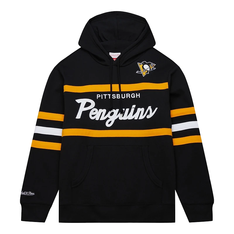 Men's Mitchell & Ness Black Pittsburgh Penguins Head Coach Pullover Hoodie