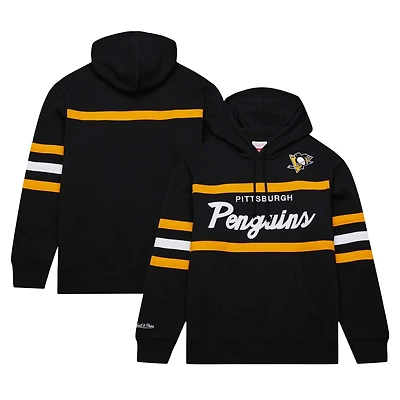 Men's Mitchell & Ness Black Pittsburgh Penguins Head Coach Pullover Hoodie