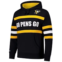 Sweat à capuche noir Mitchell & Ness pour homme avec slogan de l'entraîneur-chef des Penguins Pittsburgh