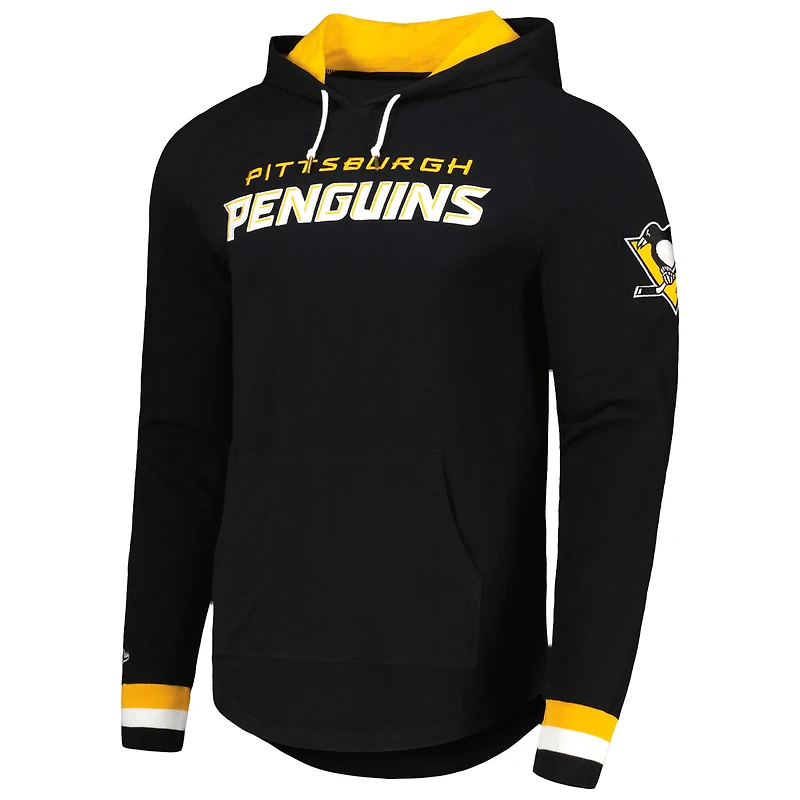 T-shirt à capuche manches longues Legendary Slub des Penguins de Pittsburgh noir Mitchell & Ness pour hommes