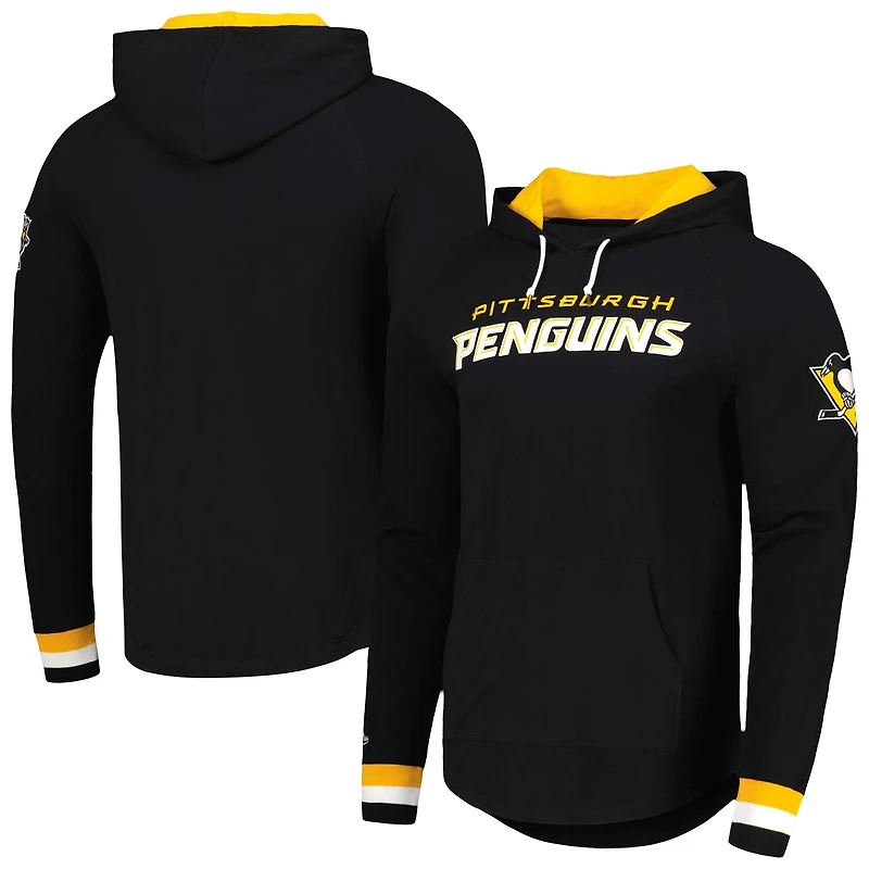 T-shirt à capuche manches longues Legendary Slub des Penguins de Pittsburgh noir Mitchell & Ness pour hommes