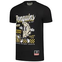 T-shirt noir Mitchell & Ness pour homme avec motif de nourriture locale des Penguins Pittsburgh