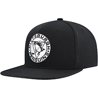 Men's Mitchell & Ness  Black Pittsburgh Penguins Team Snapback Hat
