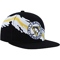 Men's Mitchell & Ness Black Pittsburgh Penguins Vintage Paintbrush Snapback Hat